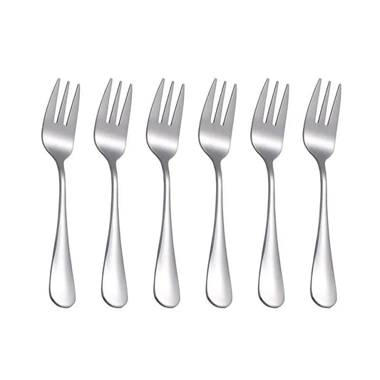 6-Piece Stainless Steel Fruit Dessert Forks Small Cutlery Set