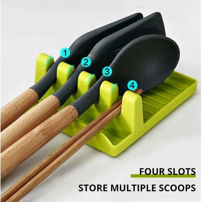 Multi-Purpose Spatula Rack Kitchen Utensil Holder & Pot Lid Stand