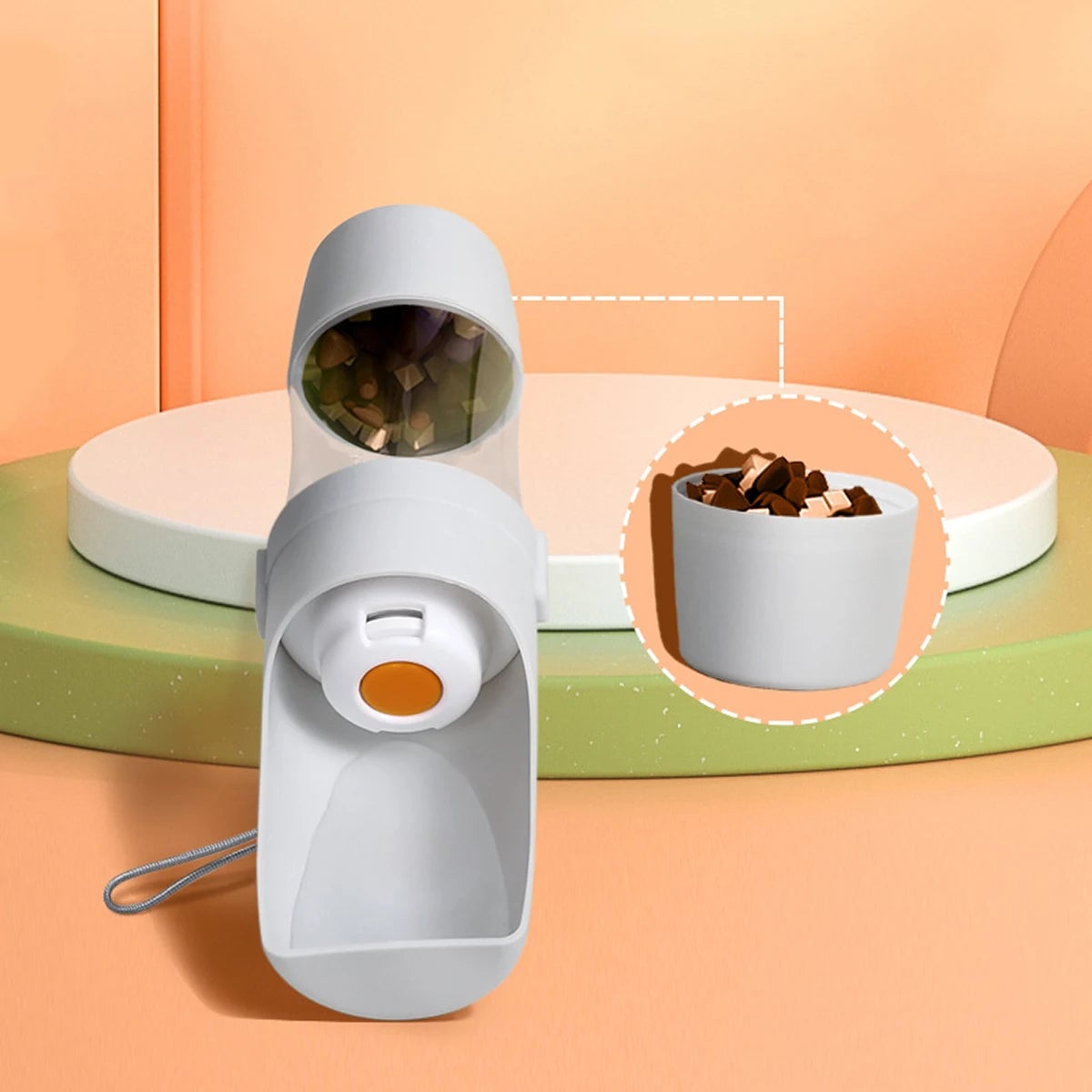 2-in-1 Portable Pet Water Bottle & Food Container Travel Feeder