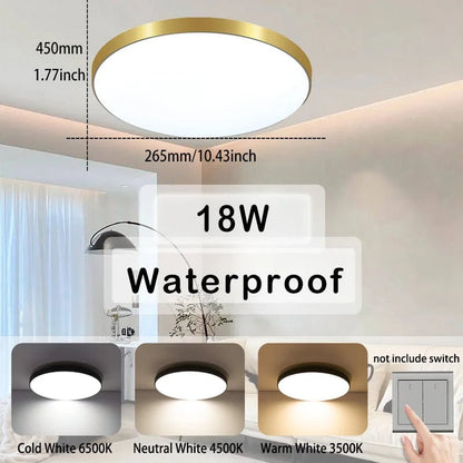 18W 30W 40W Waterproof LED Ceiling Light Round Bathroom Kitchen
