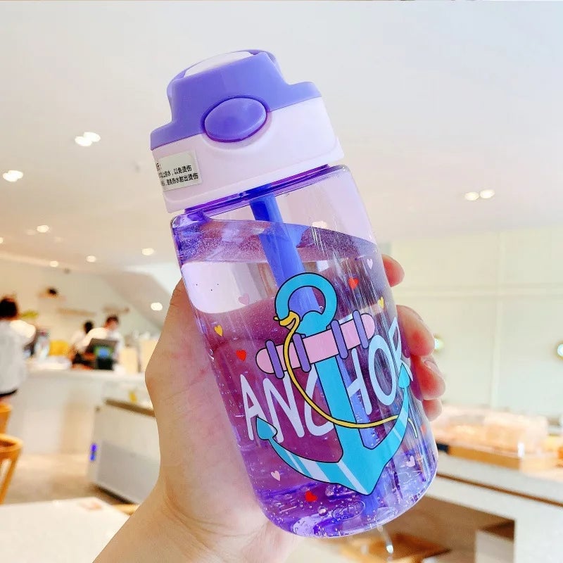 Plastic Straw Water Cup - Duckbill Spout Design for Kids & Adults