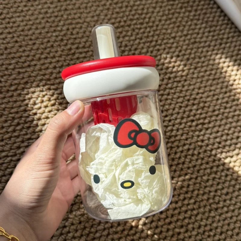 Large Hello Kitty Water Bottle 32oz with Straw - Sports Outdoor Cup