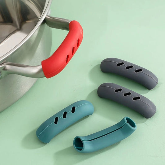 2Pcs Silicone Pan Handle Covers Heat Resistant Kitchen Grip Sleeves