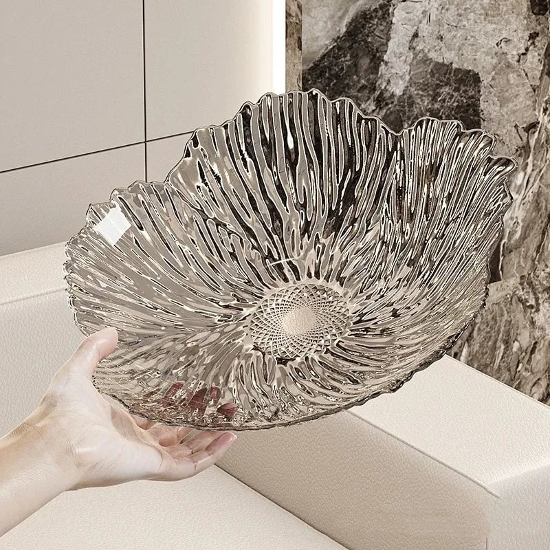 Large Capacity Petal Design Fruit Tray - Light Luxury Snack Serving