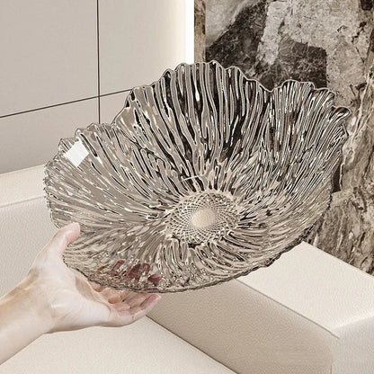 Large Capacity Petal Design Fruit Tray - Light Luxury Snack Serving