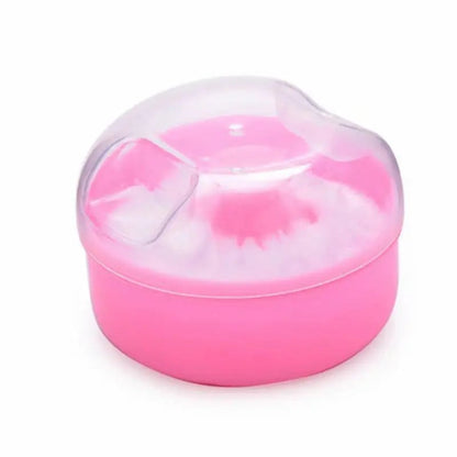 Large Portable Empty Powder Container with Puff - Multi-Purpose Storage