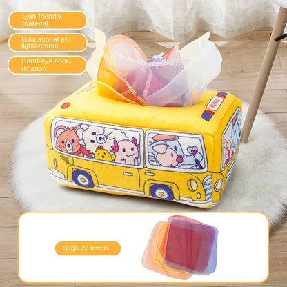 Baby Montessori Magic Tissue Box - Educational Sensory Busy Board