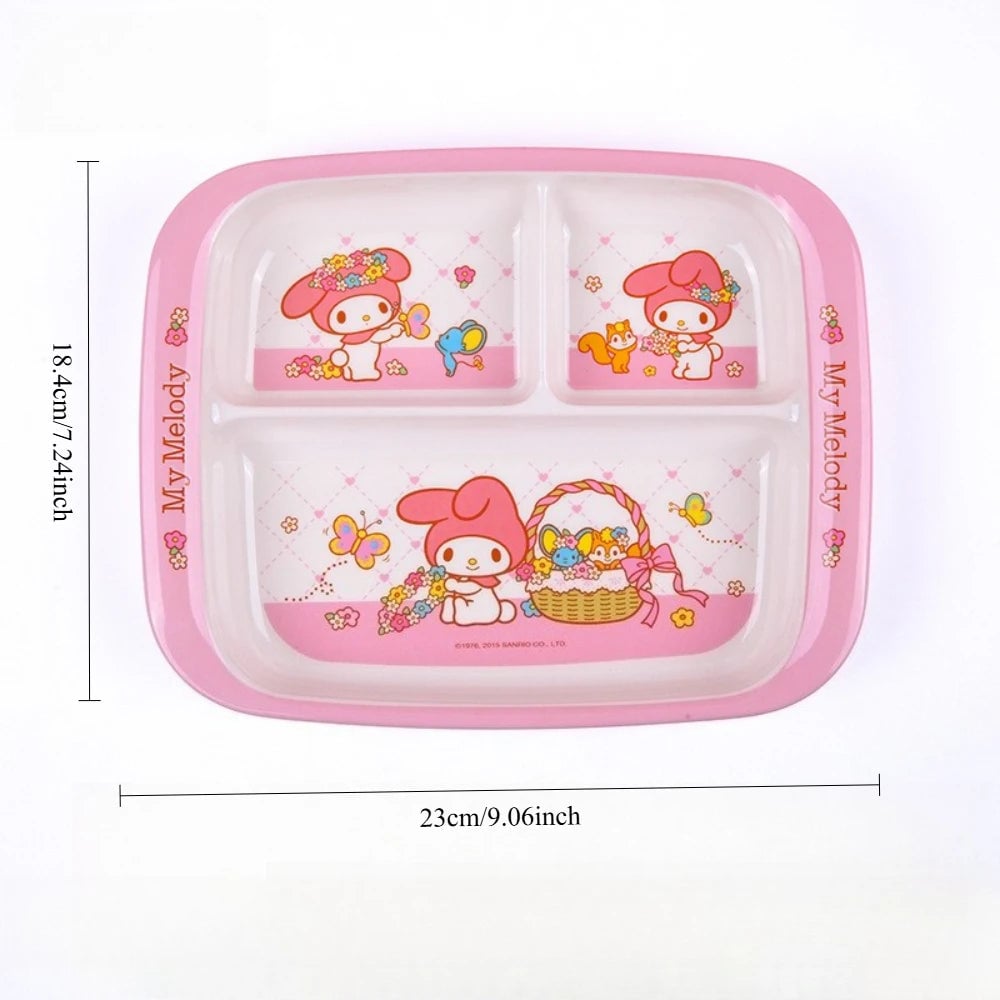 Kids Divided Dinner Plate - Cartoon Dishwasher Safe Shatter Resistant