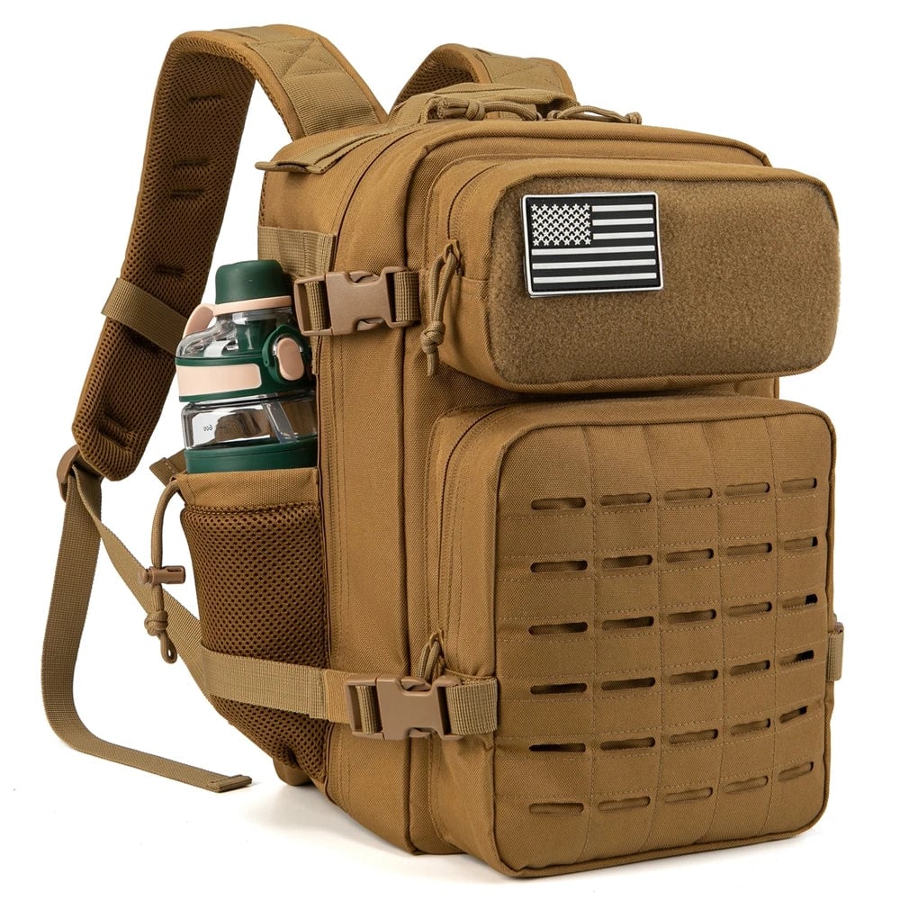 25L MOLLE Tactical Backpack with Bottle Holder - EDC Hiking Gym