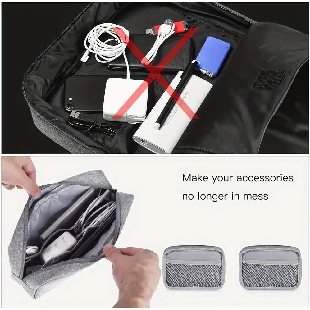 Small Travel Cable Organizer Bag Electronics Storage SD Card Pouch