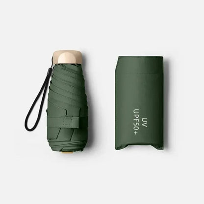 Mini UV Protection Folding Sun Umbrella - Vinyl Pocket Parasol