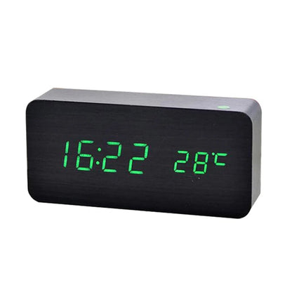 Wooden LED Digital Alarm Clock with Temperature Display Desk Clock