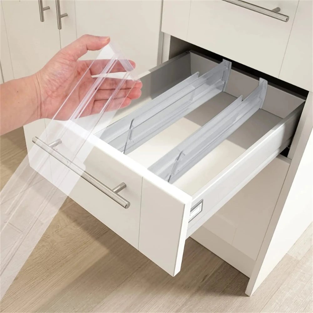 Adjustable Clear Plastic Drawer Dividers - 1/4/6pcs Organizers