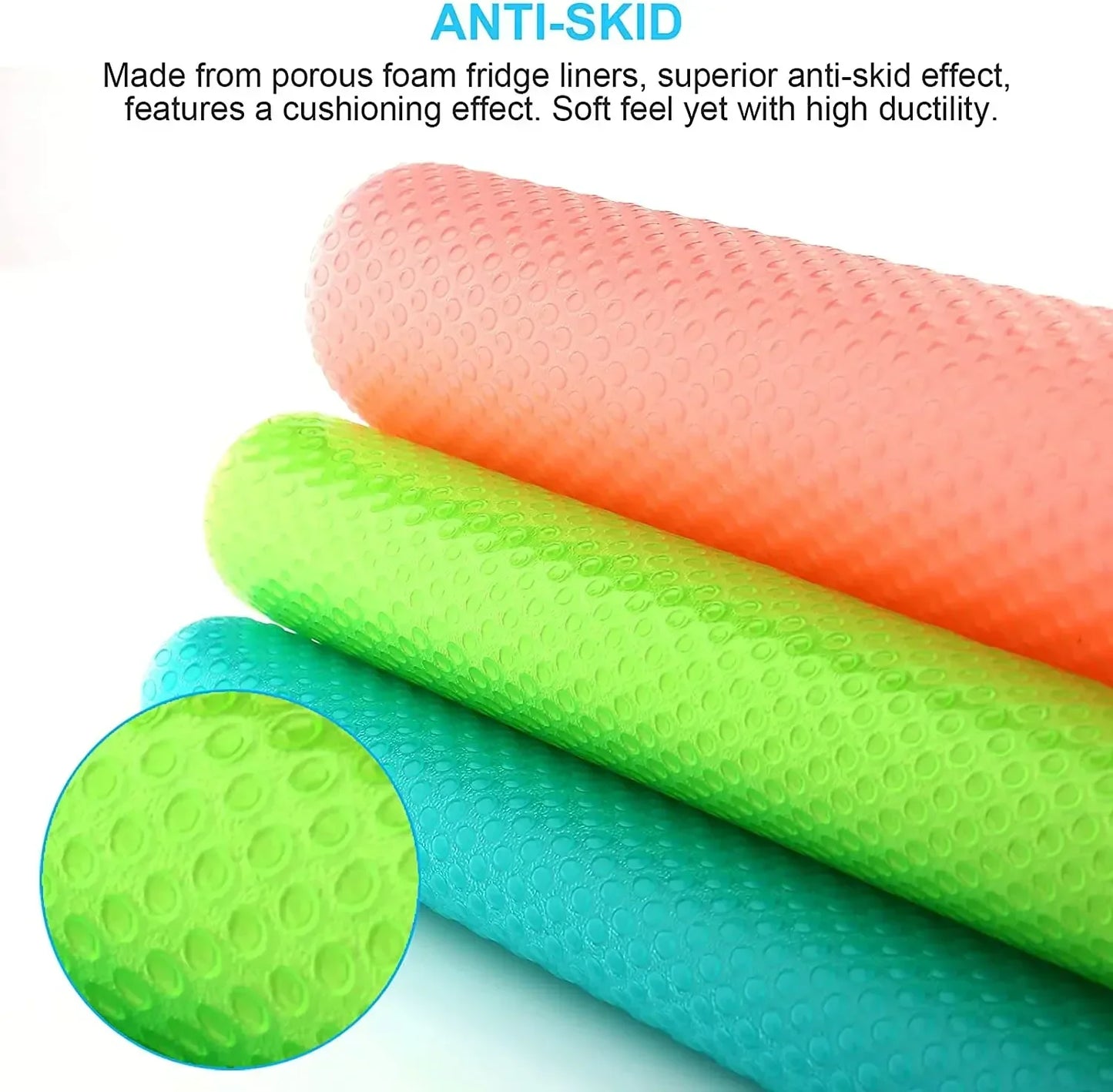 5PCS Anti-Slip Refrigerator Shelf Mats Washable Drawer Liners
