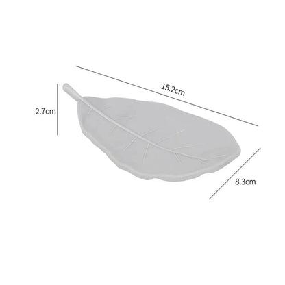 Leaf Shape Soap Dish Holder - Durable Bathroom Kitchen Organizer