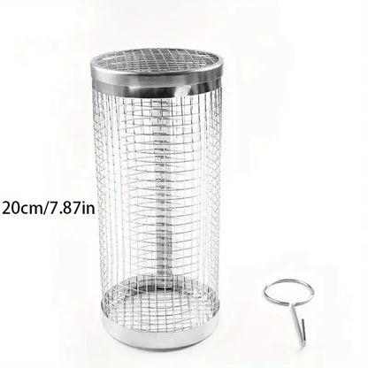 Stainless Steel BBQ Grill Cage - Outdoor Camping Grilling Tool
