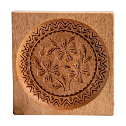 Wooden Cookie Cutter Baking Mold Press Stamps Gingerbread DIY Tool
