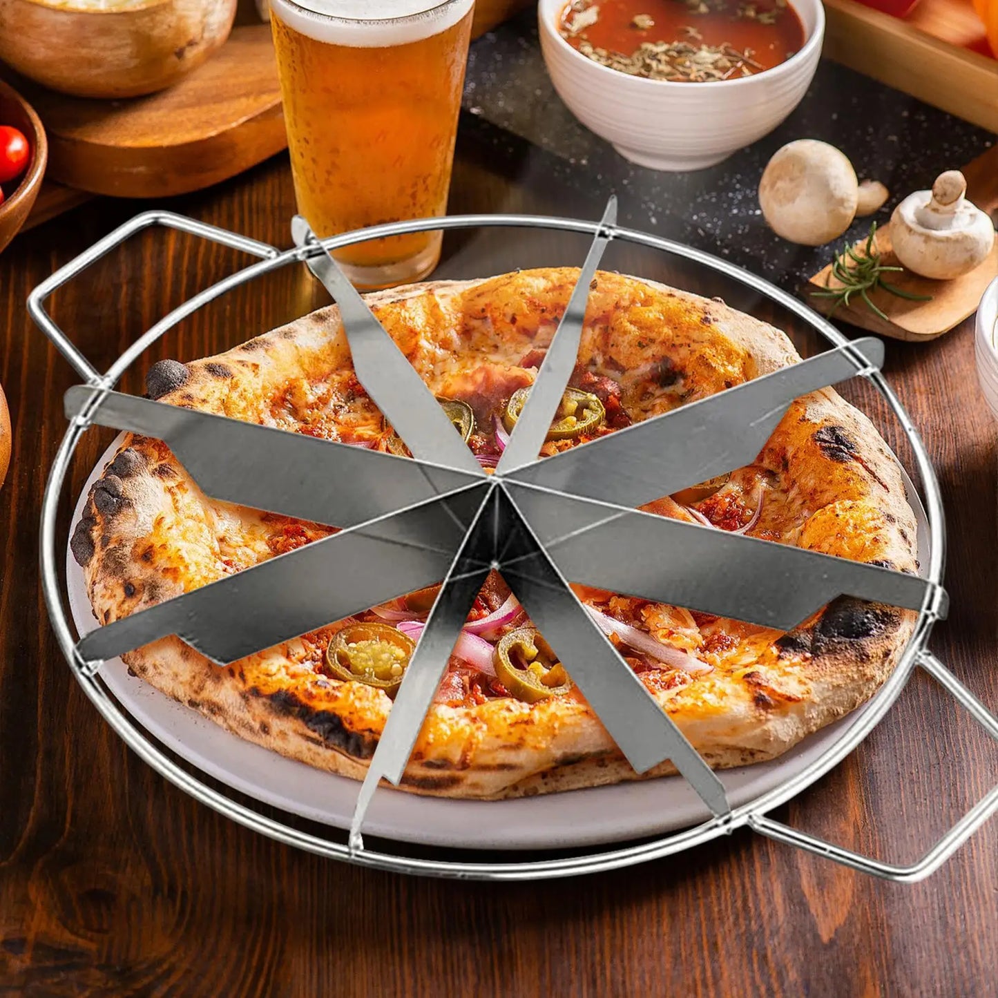 Stainless Steel Cake Divider 6/7/8 Portions Pizza Pie Cutter Tool