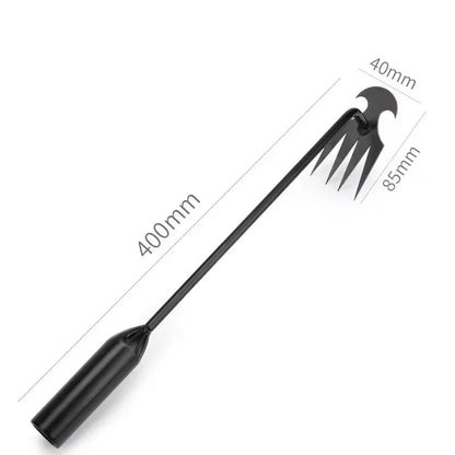 4-Tooth Hand Weeder Tool - Steel Prong Garden Cultivator
