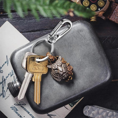 6Pcs Metal Carabiner Keychain Clips - Heavy Duty Key Ring Organizer