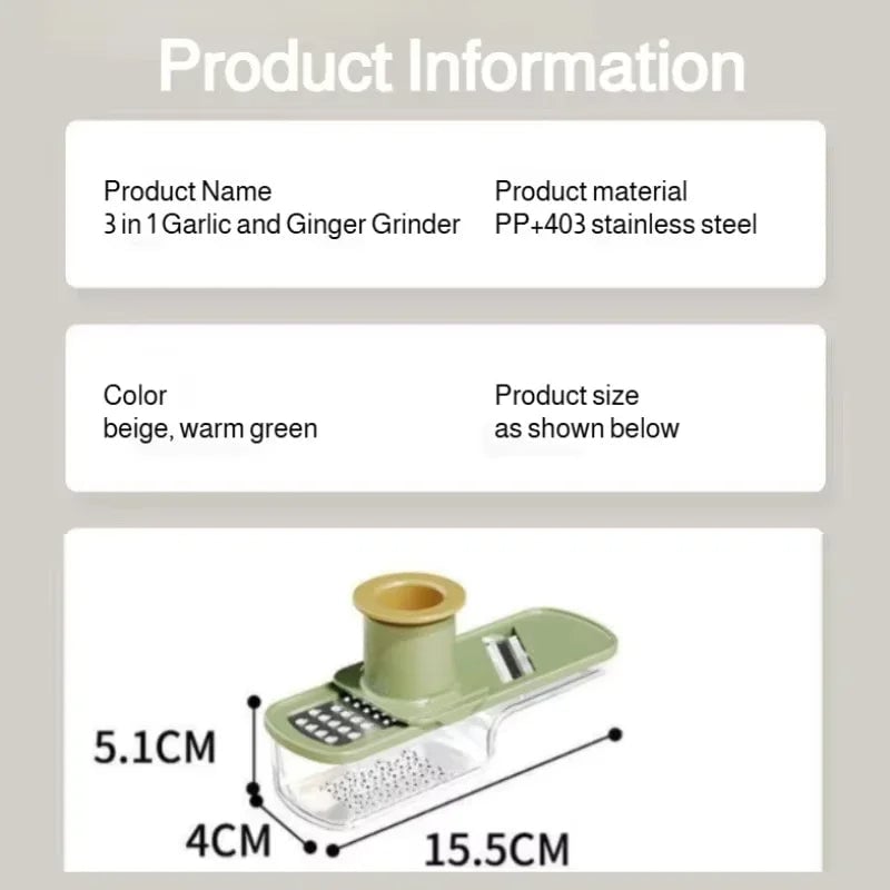 3-in-1 Vegetable Cutter Slicer Dicer Grater Handheld Kitchen Tool