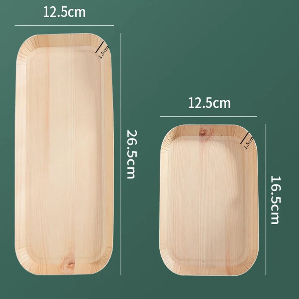 10PCS Wood Grain Disposable Dessert Plates - Party & Outdoor Dishes