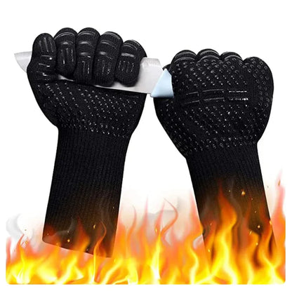 800°F Heat Resistant Oven Gloves - Fireproof BBQ Baking Mitts
