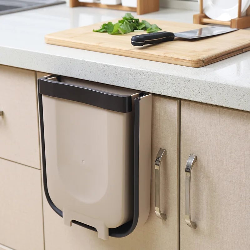 Folding Kitchen Car Trash Can - Space-Saving Waste Bin Dustbin