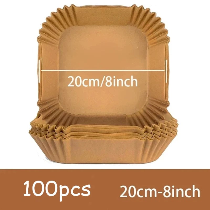 50Pcs Non-Stick Round Air Fryer Paper Liners Disposable Baking
