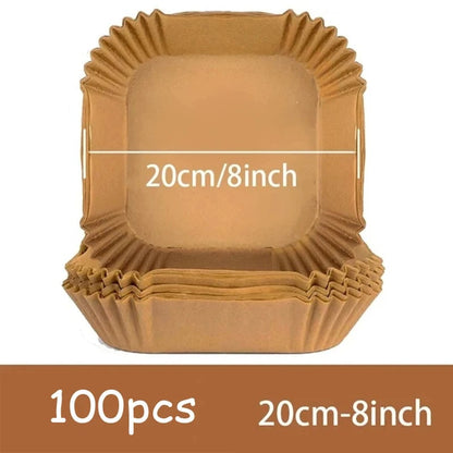 50Pcs Non-Stick Round Air Fryer Paper Liners Disposable Baking