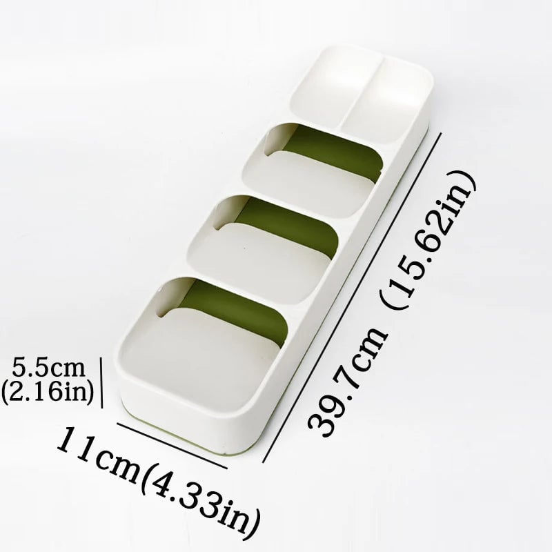 Multi-Compartment Kitchen Cutlery Organizer with Spice Storage Box