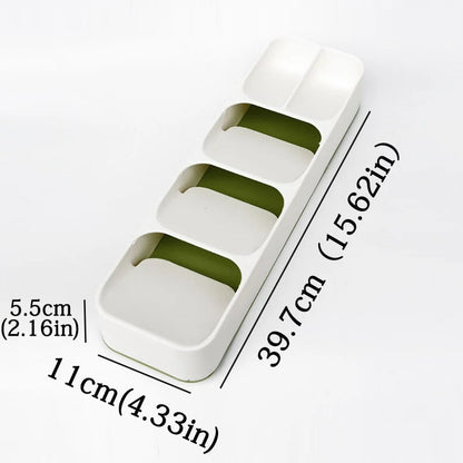 Multi-Compartment Kitchen Cutlery Organizer with Spice Storage Box