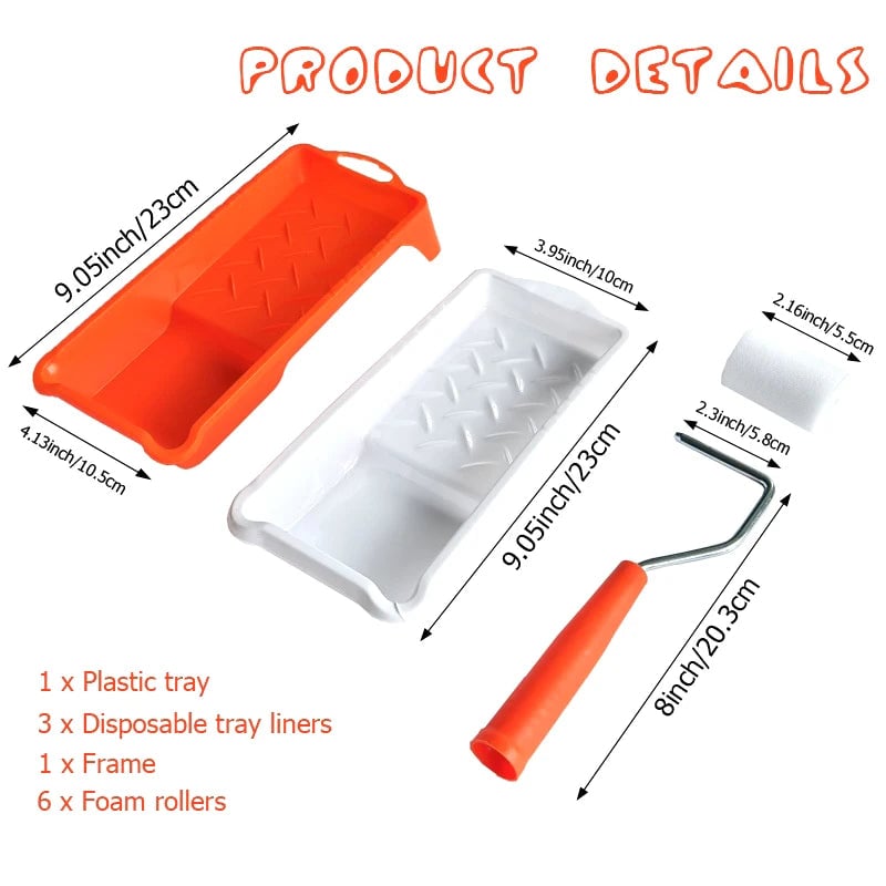 2 Inch High-Density Foam Paint Roller Kit with Tray Liner NN72