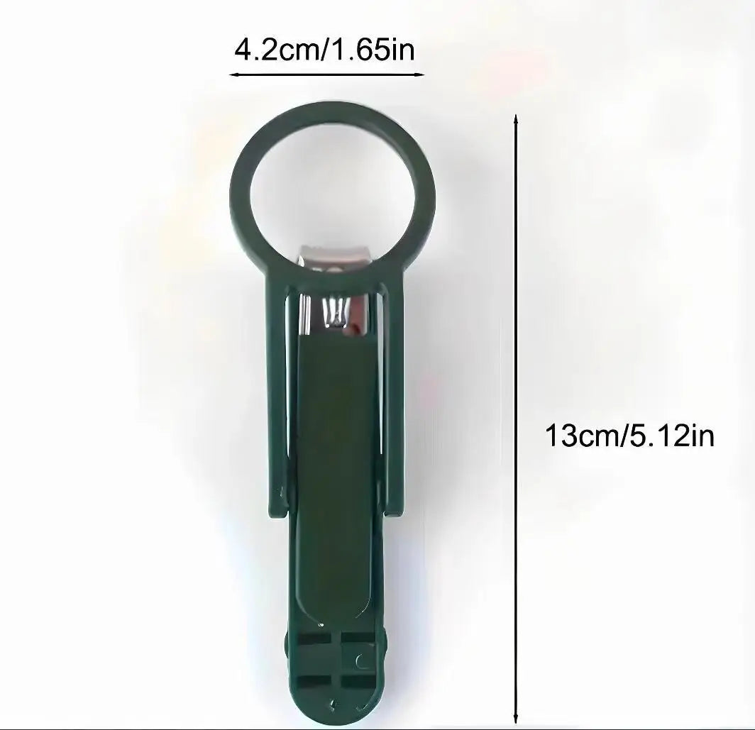 Premium Stainless Steel Concave Nail Clipper with Magnifying Lens - Ergonomic Rubber Grip Handle for Seniors