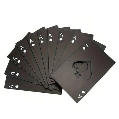 Stainless Steel Credit Card Bottle Opener - Spades Design