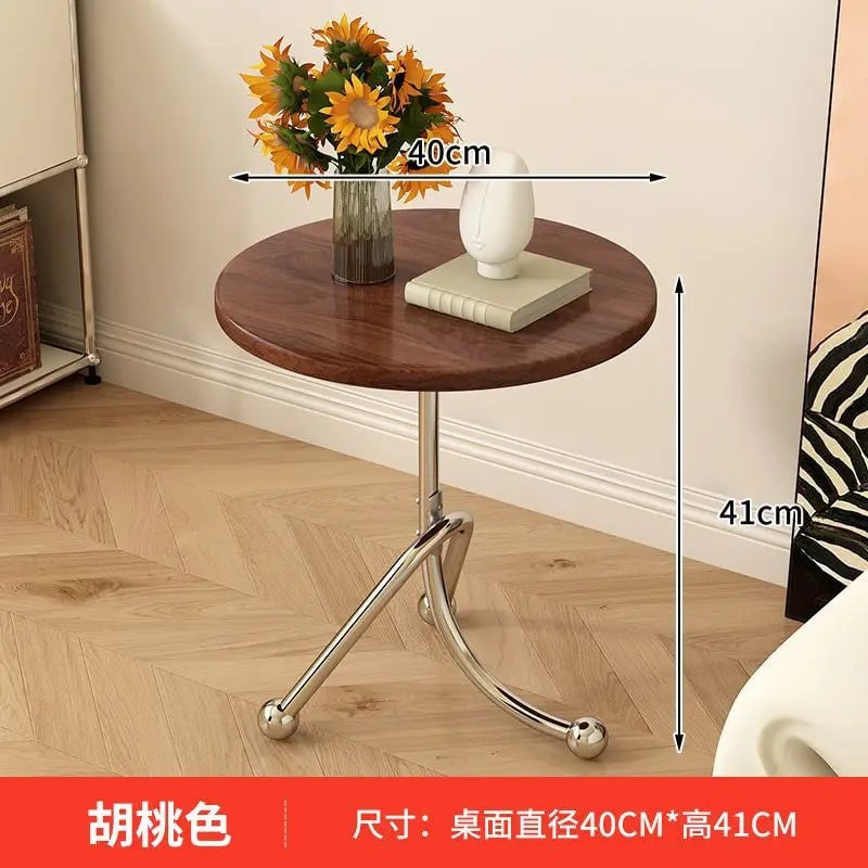 Stainless Steel Round Medieval Style Small Table Cafe Balcony