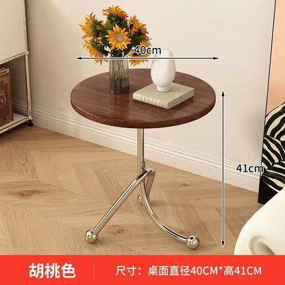 Stainless Steel Round Medieval Style Small Table Cafe Balcony