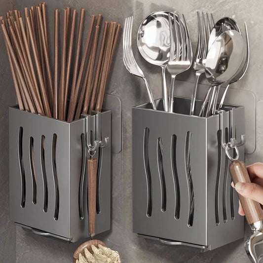 Multifunctional Cutlery Drainer Basket - Spoon Fork Chopsticks Storage