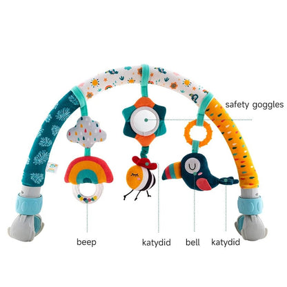 Adjustable Baby Stroller Arch Toy - Clip-On Crib Mobile Hanging Bell
