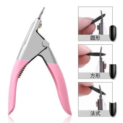 U Shaped Stainless Steel Nail Clipper False Tips Trimmer Manicure