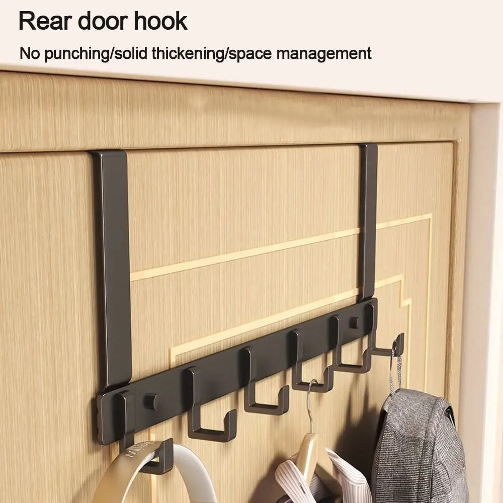 6-Hook Over Door Hanger - Multi-Purpose Clothes Coat Hat Organizer