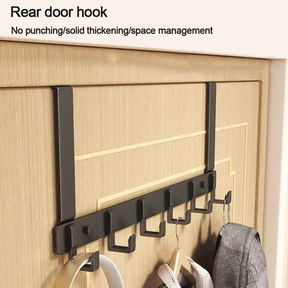6-Hook Over Door Hanger - Multi-Purpose Clothes Coat Hat Organizer