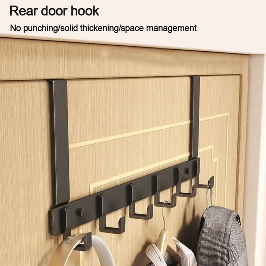 6-Hook Over Door Hanger - Multi-Purpose Clothes Coat Hat Organizer