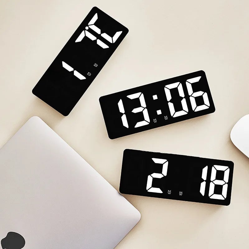 LED Digital Alarm Clock with Temperature Display & Backlight