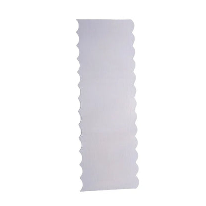 Stainless Steel Double-Sided Cake Scraper - Smooth & Textured Edges