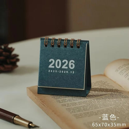 2026 Mini Spiral Desktop Calendar - Creative Office Stationery Decor