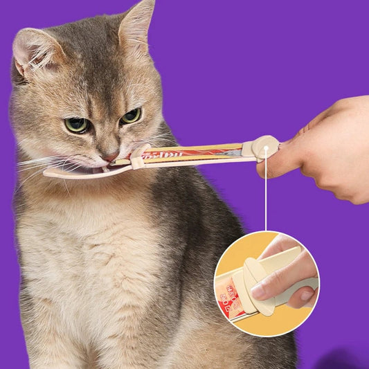 2PC Cat Strip Squeeze Spoon Feeder for Wet Treats & Liquid Snacks
