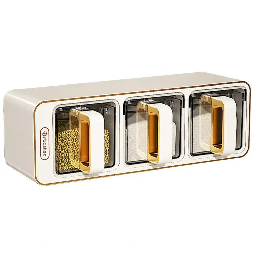 Wall-Mounted Spice Rack Set with Magnetic Containers & Spoons