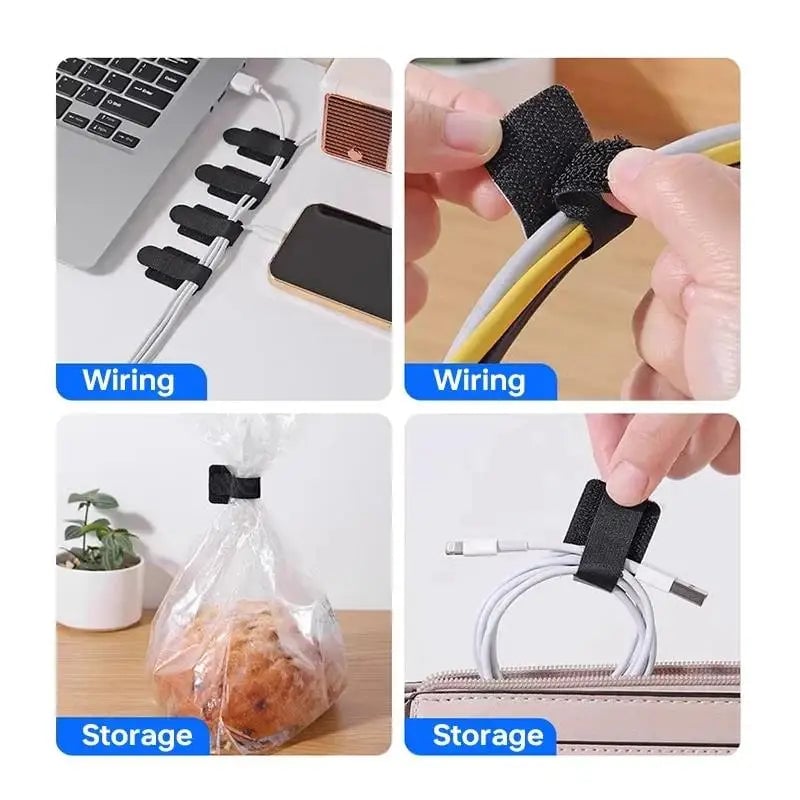 Reusable Self-Adhesive Cable Ties - Adjustable Wire Organizer