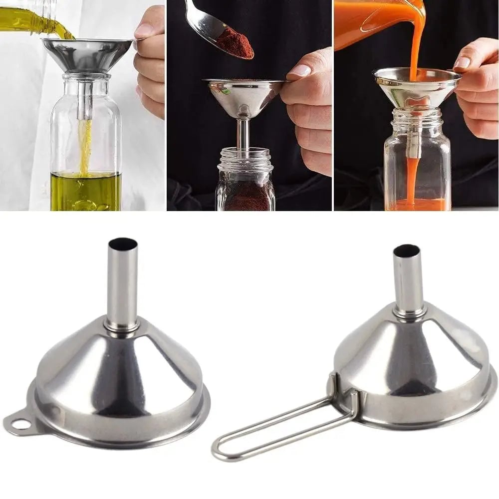Wide Mouth Stainless Steel Funnel Strainer - Kitchen Oil Filter